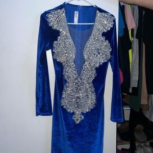 Hand made rhinestones dress